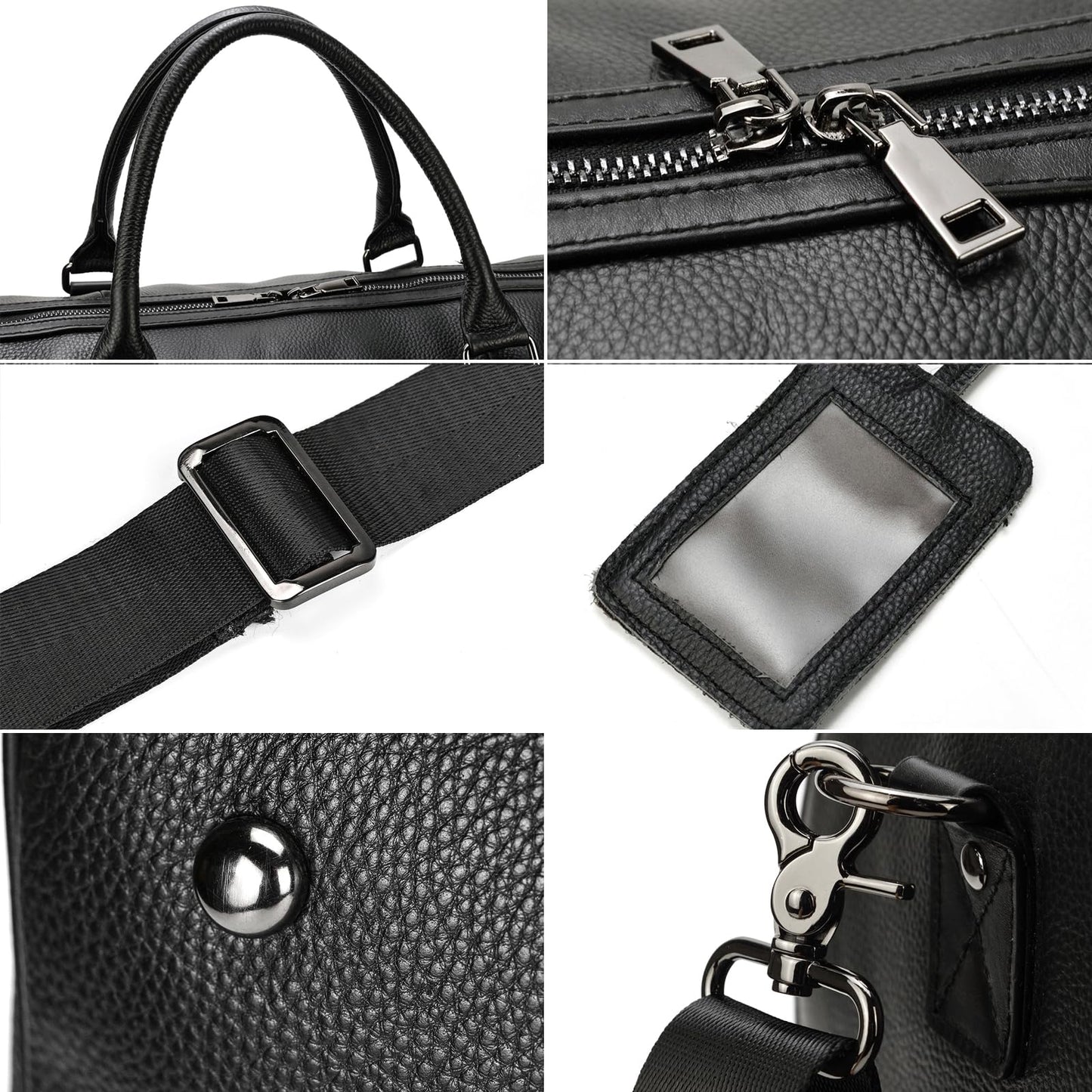 Leather Travel Duffle Bag with Shoe Pouch, Cabin Friendly Weekender Overnight Bags, Carry On Sports Gym Bag for Men Women