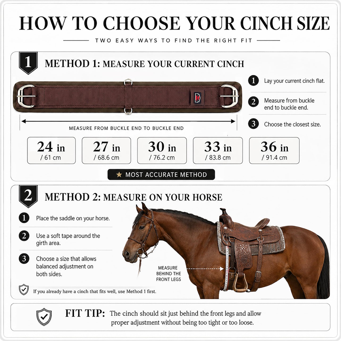 BARN & STABLE Western Horse Cinch with Stainless Steel Double Roller Buckles, Anti-Slip Terry Lining, Comfortable Western Saddle Girth for Stable Saddle Fit, Trail Riding and Ranch Work