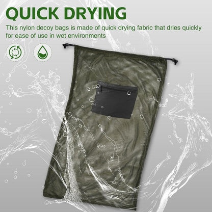 Archerest 1 Pack Extra Large Mesh Duck Decoy Bag, Decoy Bags for Duck Goose with Double Drawstring & Adjustable Shoulder Straps, Light Weight Turkey Waterfowl Hunting Storage Backpack