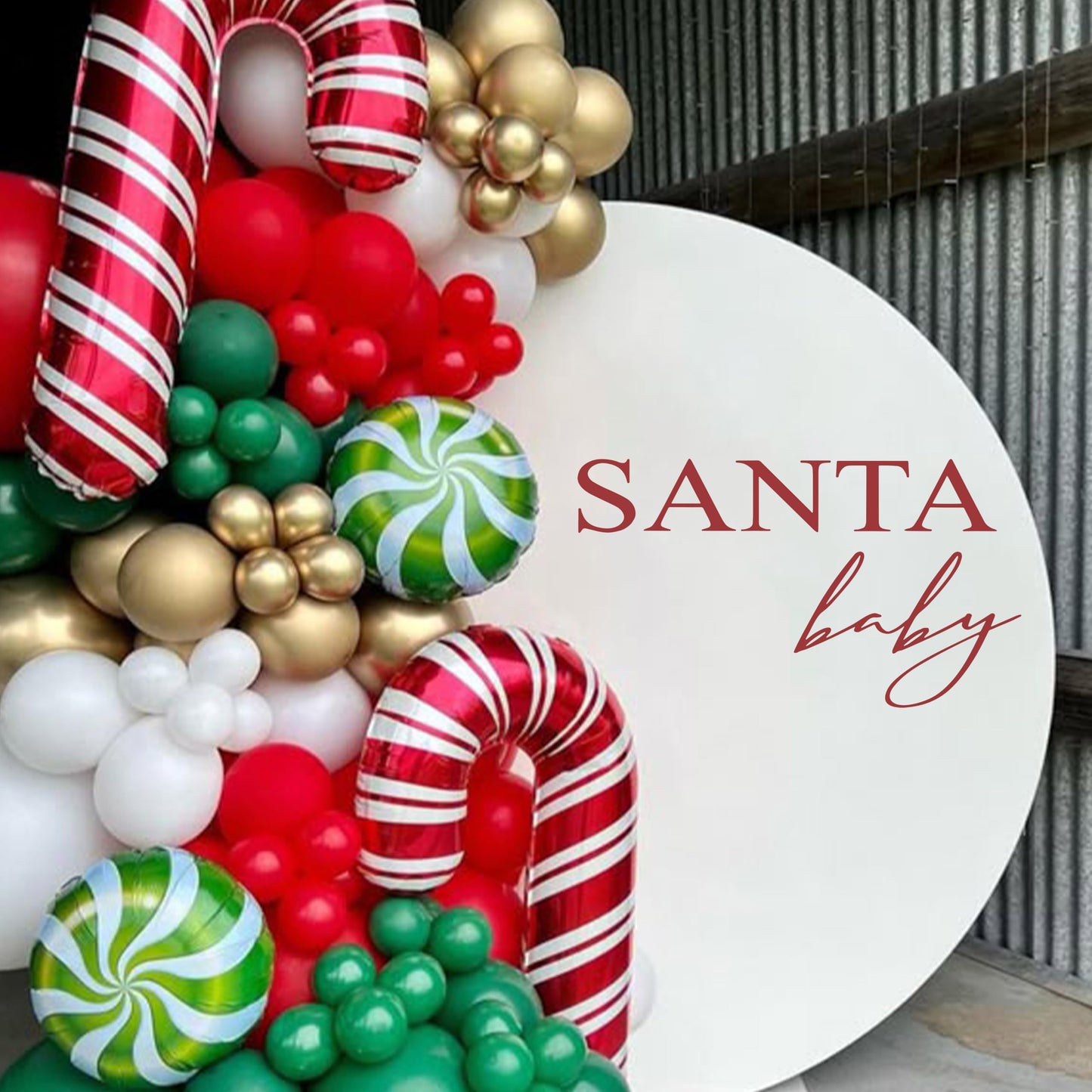 Santa Baby Decal - Christmas Baby Shower Party Sticker,Sign Party Balloon Arch Decorations,Gender Reveal Party Supplies Decorations,Winter Holiday Welcome Party Decor Decal (red)