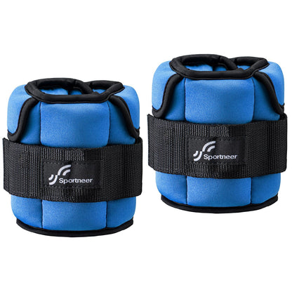 Sportneer Adjustable Ankle Weights: Upgraded Adjustable - Easy Pick & Place Leg Weights Cuffs Weights for Gym Fitness Yoga Walking Running Aerobics (Sapphire Glow, 5 lbs x 2)