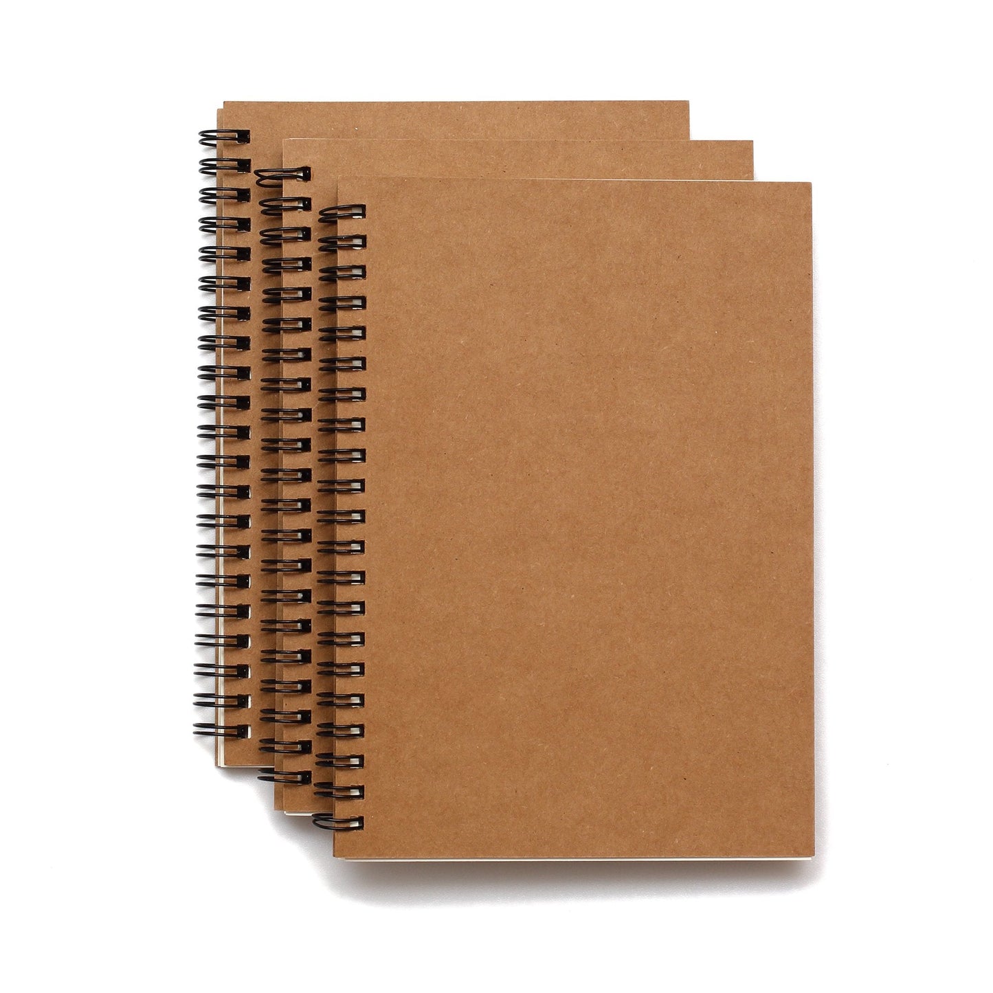 TWONE Soft Cover Spiral Sketchpad Notebooks - Pack of Three - 8.25 inches by 5.5 inches - 100 Pages, 50 Sheets - Perfect for Travel A5 Blank