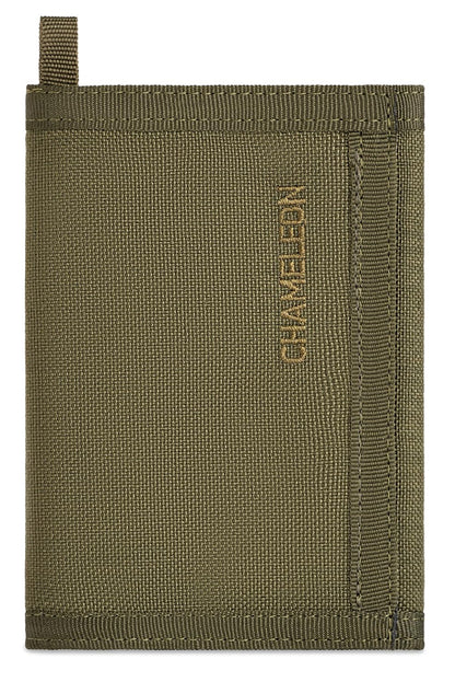 Chameleon Trifold Men Nylon Wallet - Military Tactical Mens Wallets- ID Card Holder - Canvas Thin Front Pocket Travel Wallet -Coin Zipper Pocket
