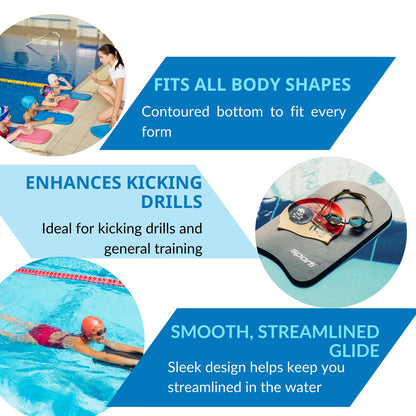 Sporti Junior Kickboard for Swim Training Lesson, Swimming Kick Board for Kid, Water Board for Junior, Swimming Training Aid - Red
