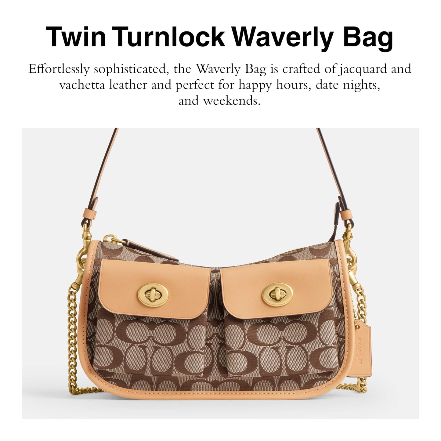 COACH Women's Twin Turnlock Waverly Bag, Jacquard, One Size