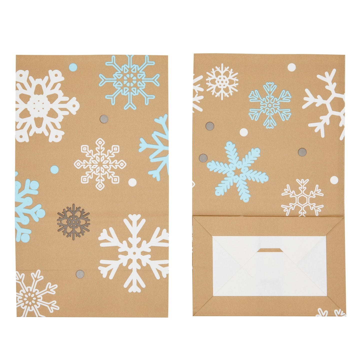 Juvale Paper Winter Gift Bags - 36 Count, 5.15 x 3.2 x 8.5 In, Red & White Snowflake - Reinforced Tear-Resistant Bottom - Snowflake Party Favor & Treat Bags for Snacks & Treats