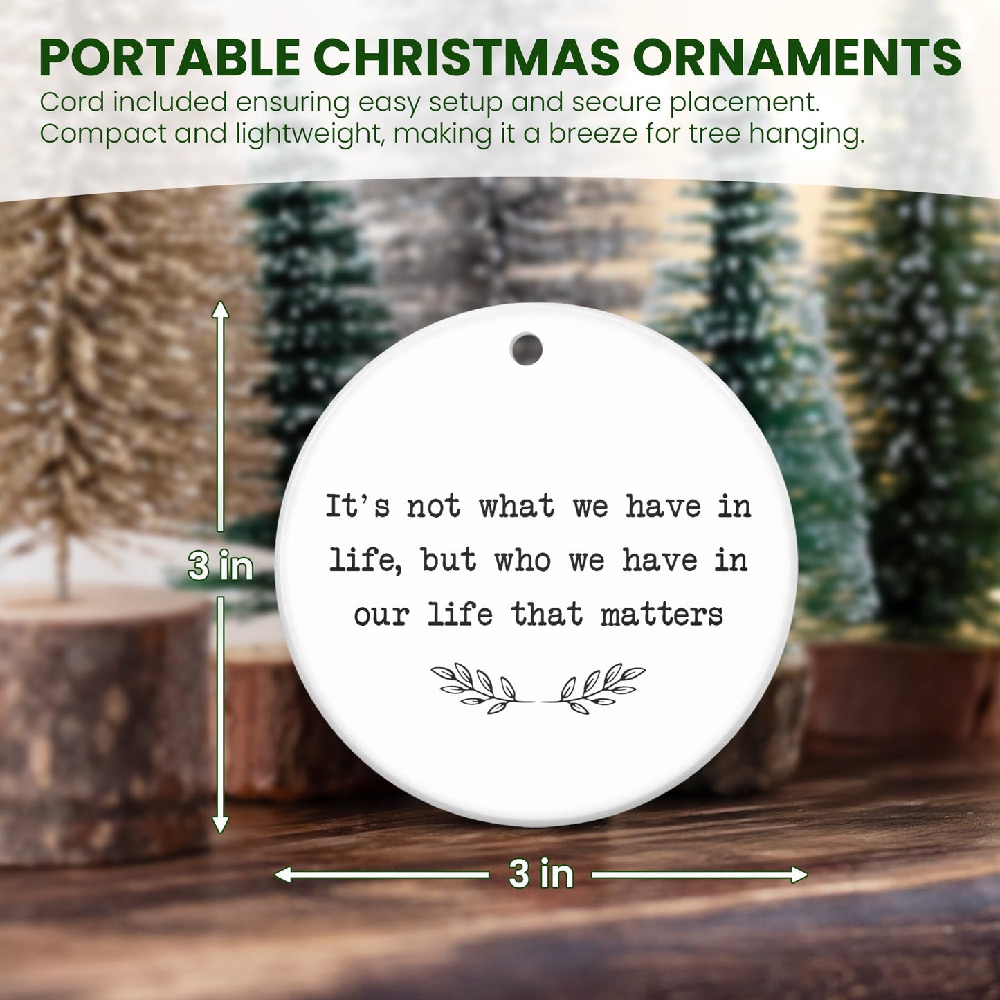 TEEZWONDER Christmas Ornaments Gifts for Women Men - Ceramic Ornaments 2025 for Xmas Tree Decorations - Christmas Birthday Stocking Stuffers Gifts for Mom Dad Sister Brother, Friend Gift Ideas