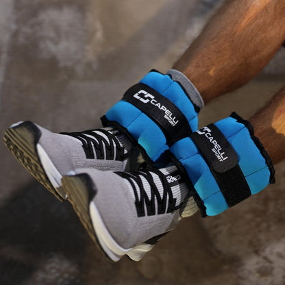 Capelli Sport Ankle and Wrist Weights, Leg and Arm Weights with Adjustable Straps, Blue, 4 lbs, Set of 2