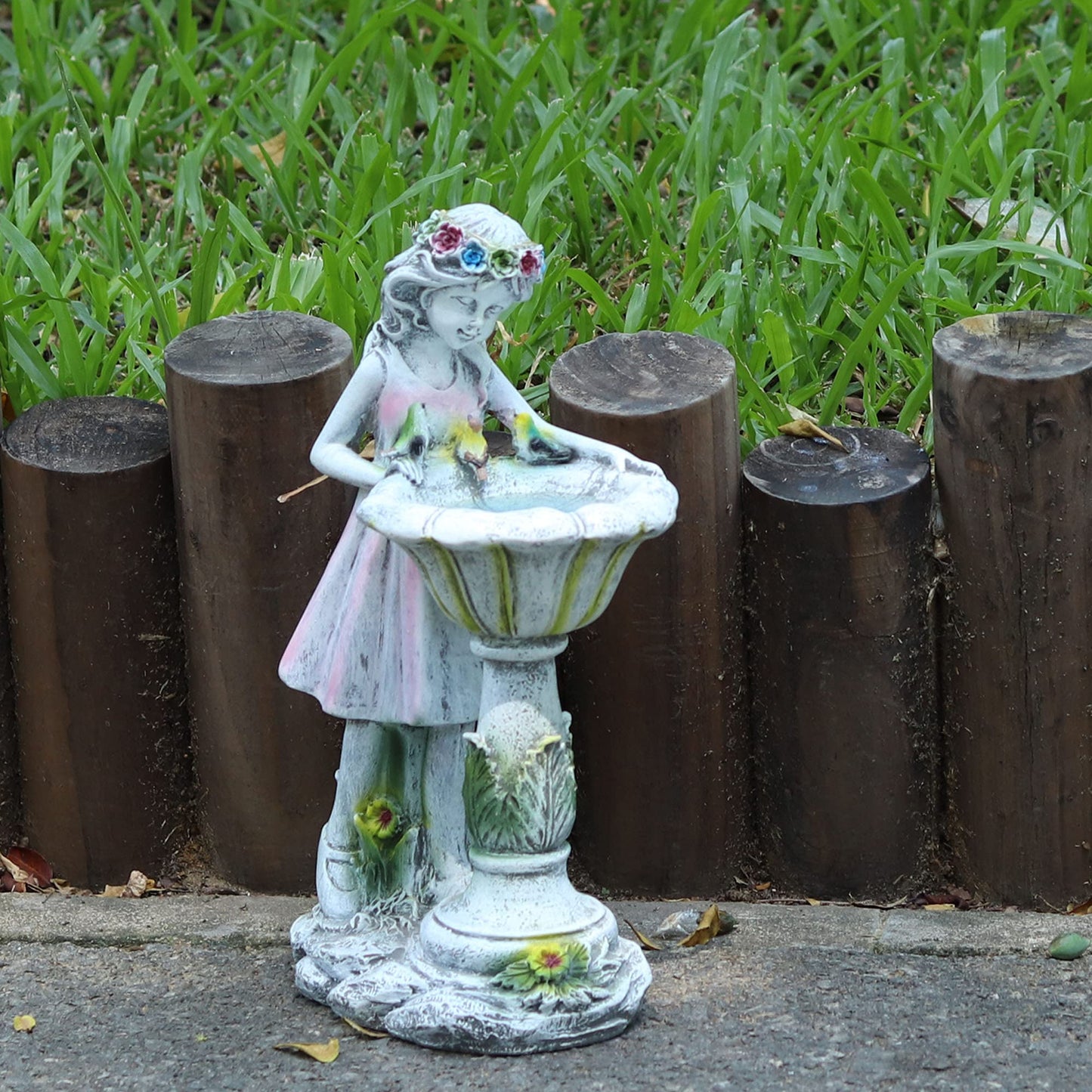Voveexy Fairy Garden Statue, Solar Garden Angel Figurine Outdoor Decoration Waterproof Angel Sculpture for Patio Yard Lawn Porch Art Ornament Christmas Birthday Gift