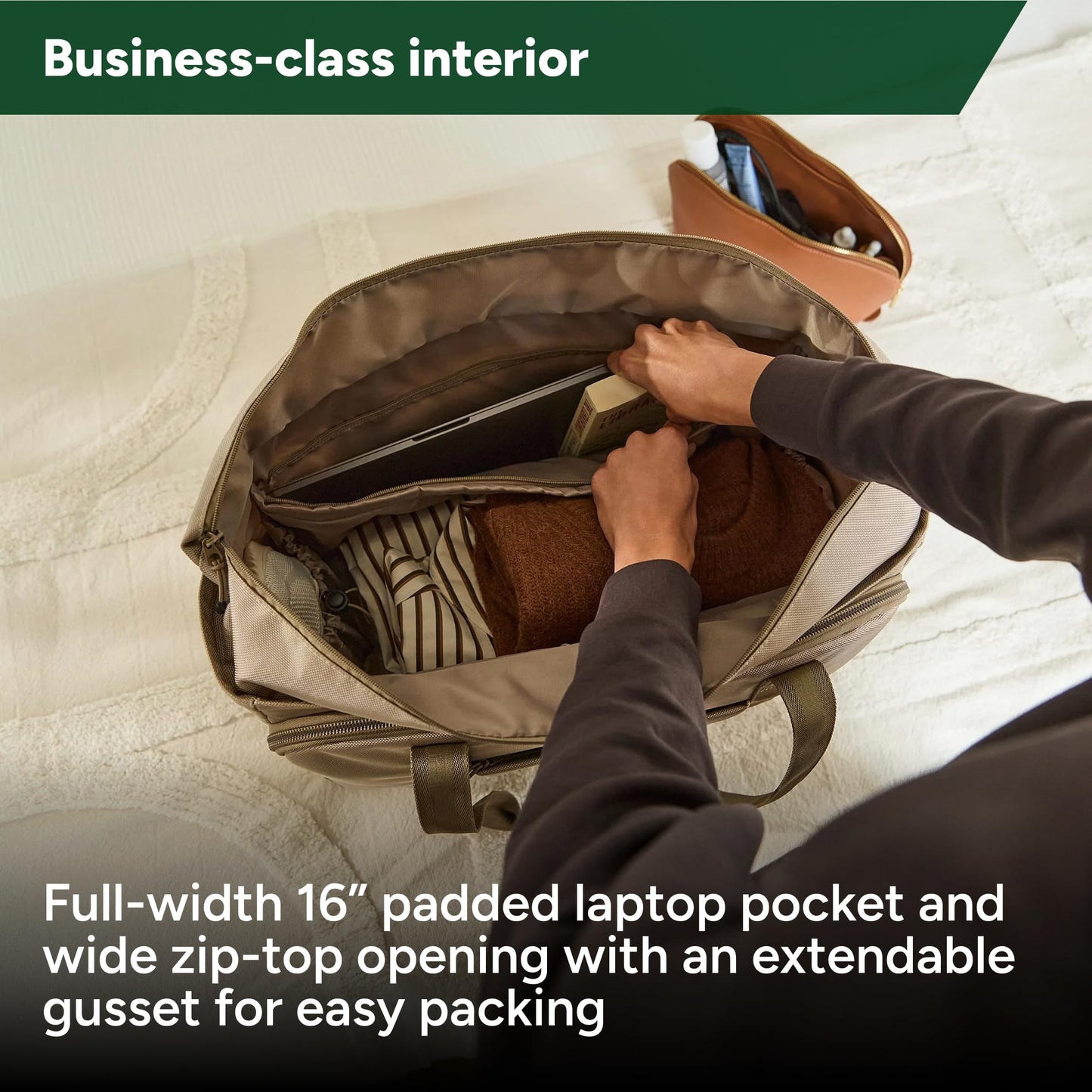 Halfday Convertible Garment Tote: 2-in-1 Travel Tote & Garment Bag, Carry-on for 1-2 Day Trips (16” Laptop Pocket, Shoe Compartments, Trolley Sleeve), Water-Resistant Ballistic Nylon, Jet