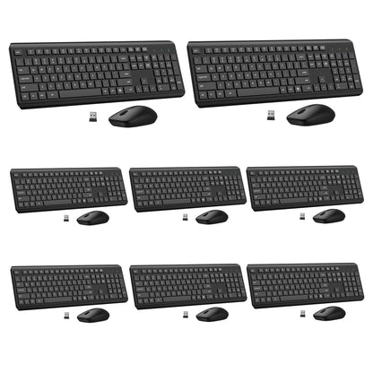 Wireless Keyboard and Mouse Combo, Full Size Silent Ergonomic Keyboard and Mouse, Long Battery Life, Optical Mouse, 2.4G Lag-Free Cordless Mice Keyboard for Computer, Mac, Laptop, PC, Windows