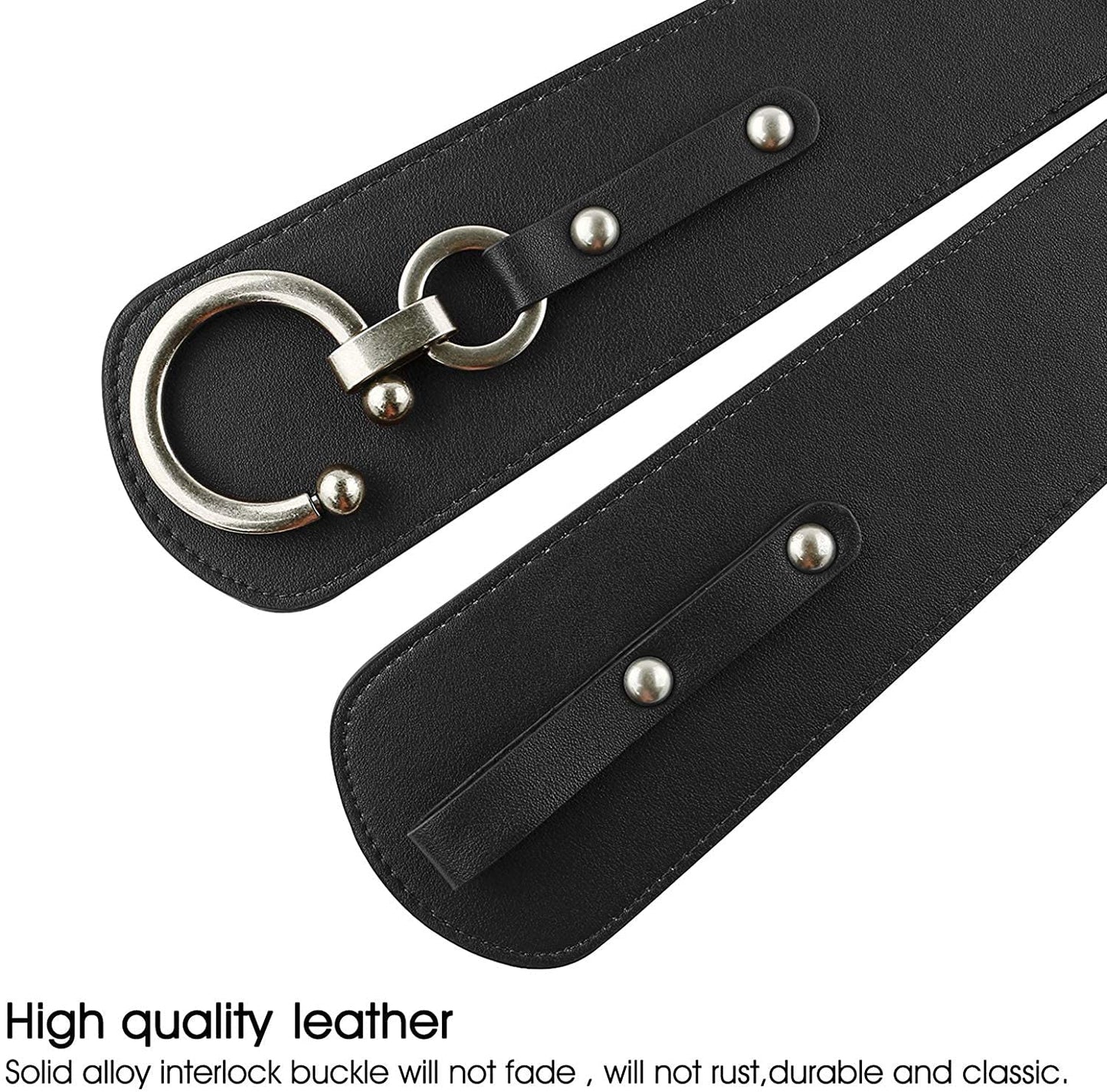 JASGOOD Women's Elastic Wide Belts Retro Stretchy Belt Vintage Cinch Belts for Dresses Coats, Black
