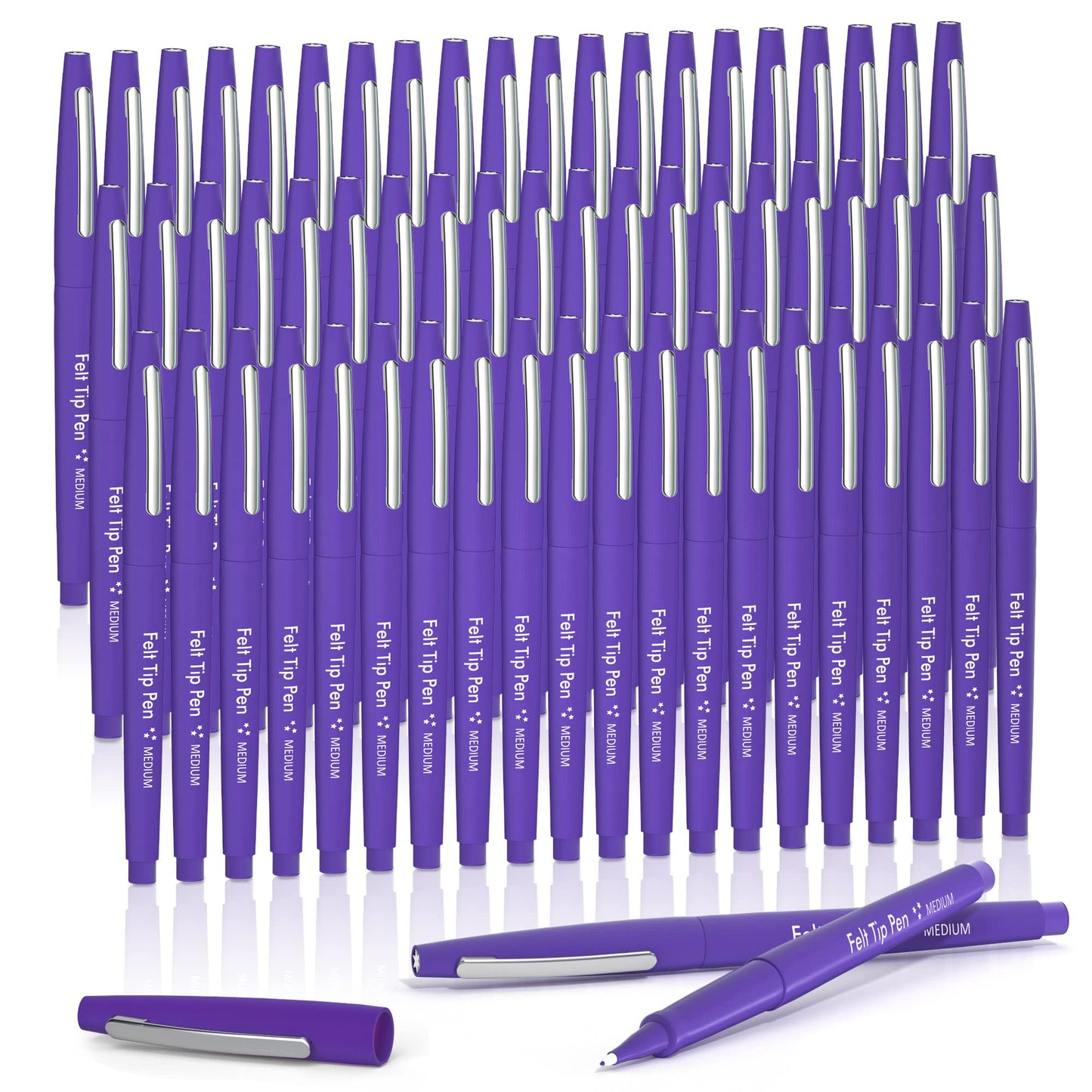 Lelix Felt Tip Pens, 60 Purple Pens, 0.7mm Medium Point, Felt Tip Markers Pens for Journaling, Writing, Note Taking, Planner, Perfect for Art Office and School Supplies