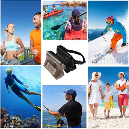 AiRunTech Waterproof Fanny Pack, Beach Cruise Vacation Essentials, Waterproof Pouch Protect Phone Passport Valuables Dry Safety, Paddle Board Kayaking Boating Swimming Accessories-2 Pack（Black + Pink）
