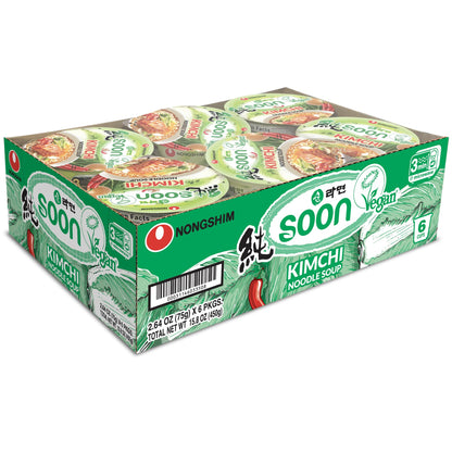 Nongshim Soon Kimchi Noodle Cup, 2.64 Ounce (Pack of 6)