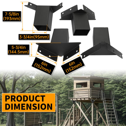 ECOTRIC Deer Stand Brackets 4x4 Deer Blind Brackets, 4Pcs Compound Angle