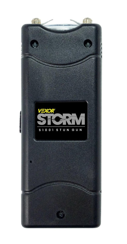 Vexor Storm Mini S1001 Personal Safety Device - Compact Rechargeable with LED Light - USB Charging - Pocket Size - Safety Lock - Includes Training Guide, Steel Gray