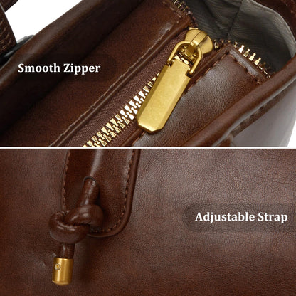 Vintage Shoulder Bags for Women Brown Purse Fall Hobo Handbag Faux Leather Shoulder Purse with Cute Pendant