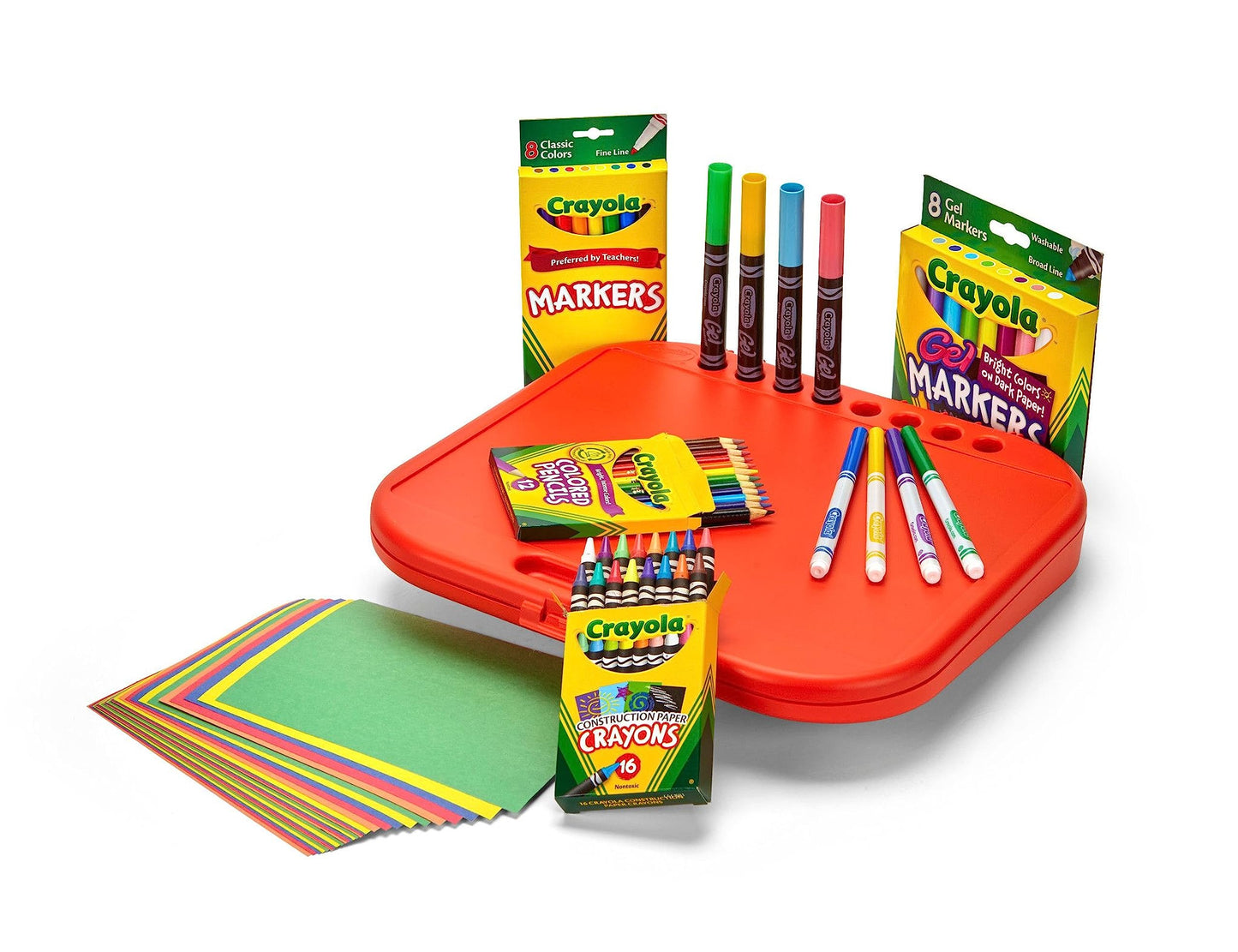Crayola Create 'N Carry Travel Art Set for Kids (75pcs), 2-in-1 Lap Desk & Carrying Case, Essential Easter Basket Stuffers, Art Supplies Kit, Spring Crafting, Gift for Kids