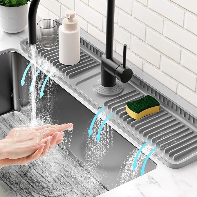 24'' Longer Faucet Mat for Kitchen Sink Splash GuardKitchen Sink Faucet Mat