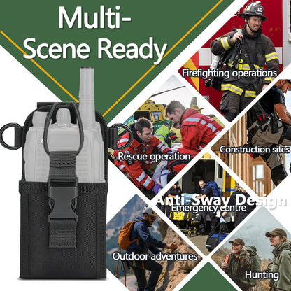 Radio Holster for Firefighter Bundle Set, Includes Radio Strap and Moveable Mic Holder, Duty Belt Holder, Anti-Sway Strap for EMS EMT Firefighters Polices
