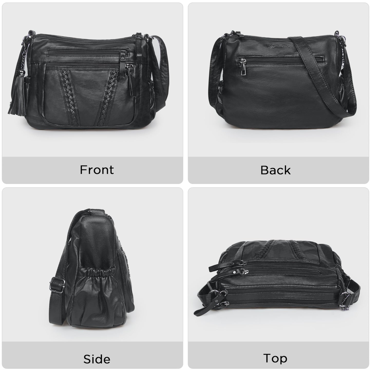 VOLGANIK ROCK Crossbody Bag for Women with Tassel Ladies Soft PU leather Purses and Handbag Pocketbooks
