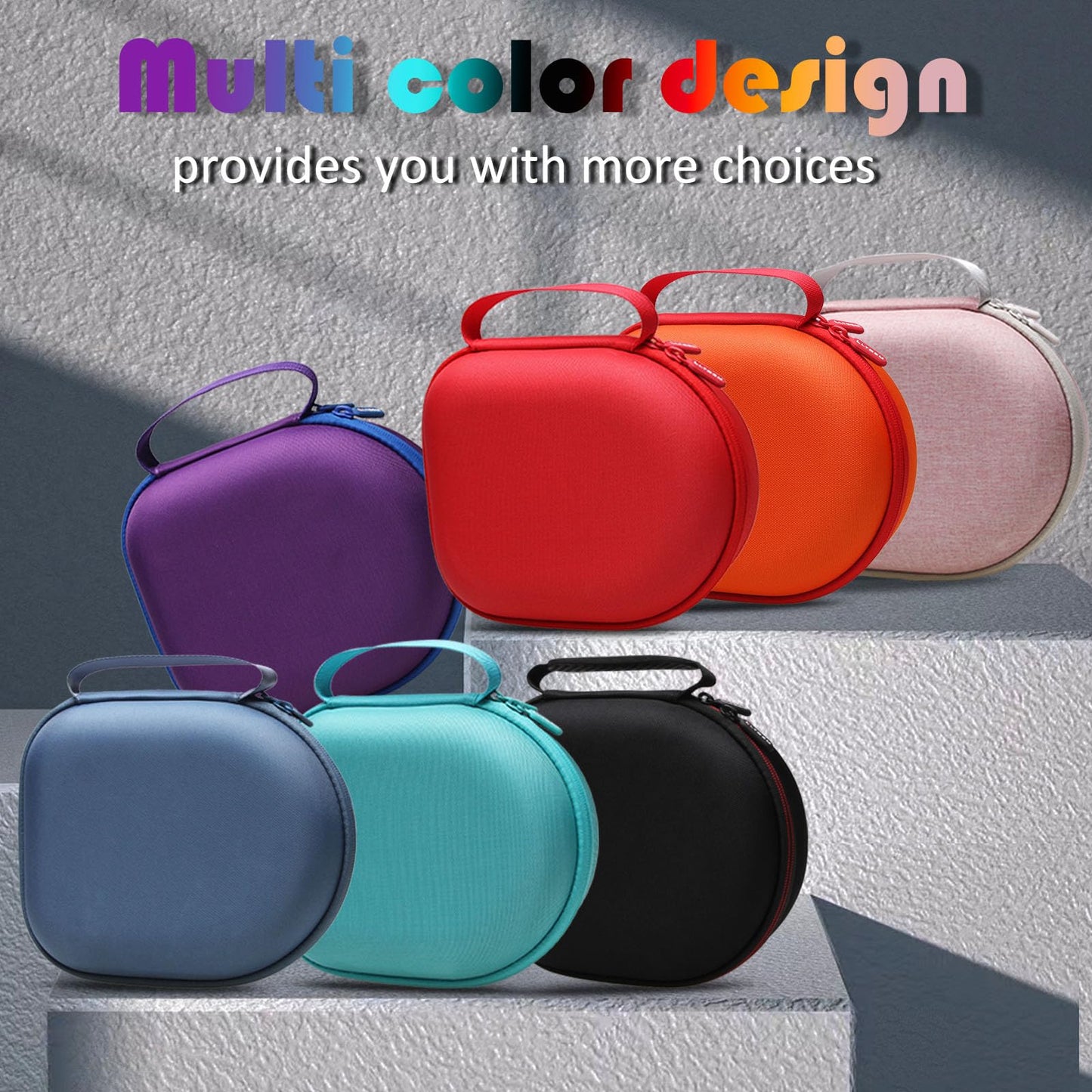 Headphone Headset Case Compatible with Audio-Technica ATH-M20x/JBL/Raycon/Soundcore Anker/Sony/Beats/JLab/TOZO/Logitech/BERIBES/KVIDIO Headphones, Large Headphone Case Hard Shell(Deep Purple)