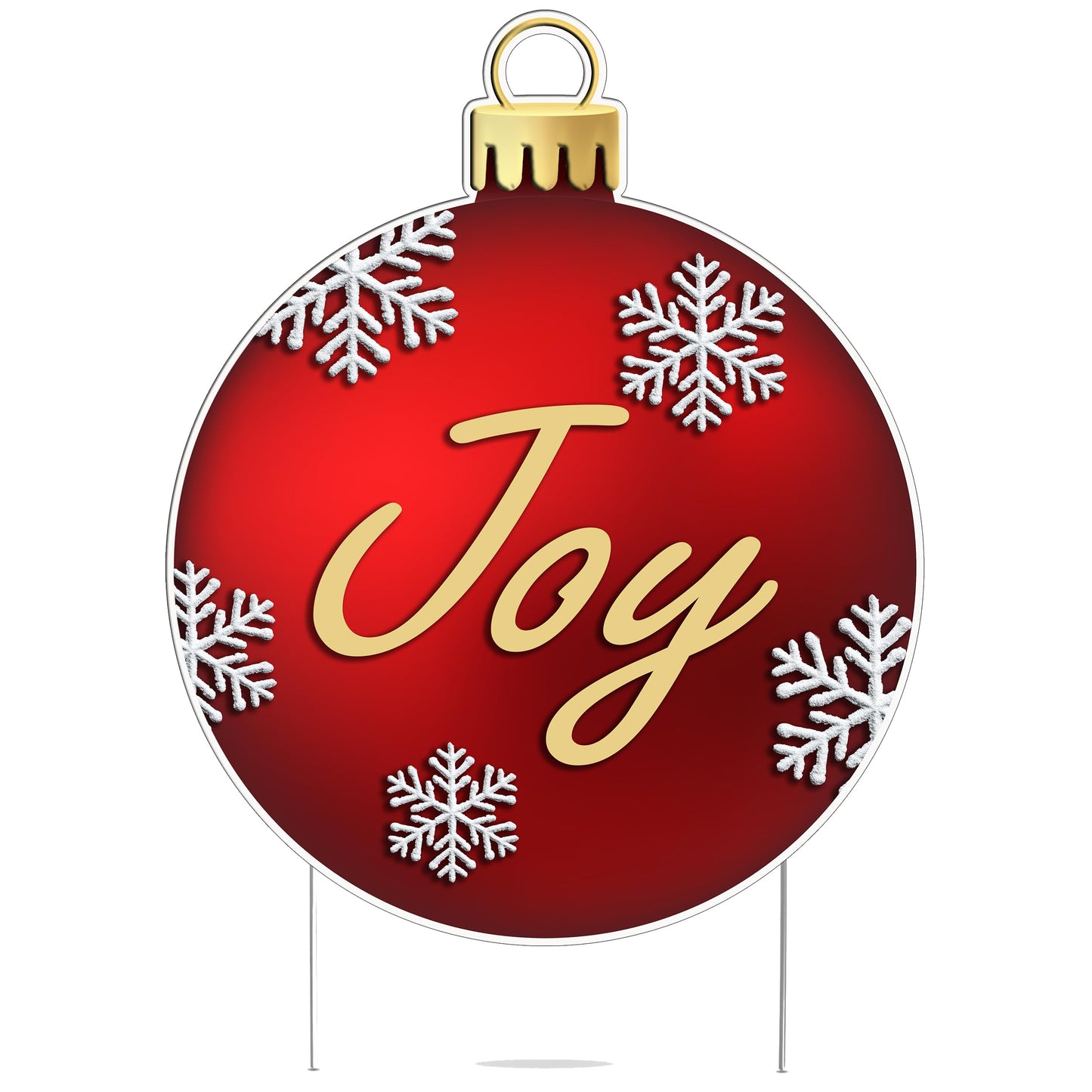 Christmas Ornament Joy Red Classic Yard Sign for Home Decor and Lawn Decoration With Stakes Merry Christmas Sign