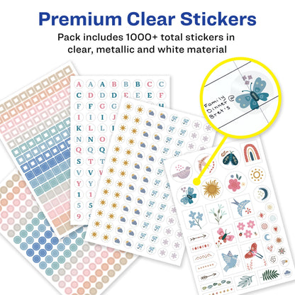 Avery Productivity Planner Sticker Pack, Calendar, Bullet Journaling, and Productivity, Great for to-Dos, Meetings, Budget, and More, 15 Sheets, 1,094 Planner Stickers (6777)