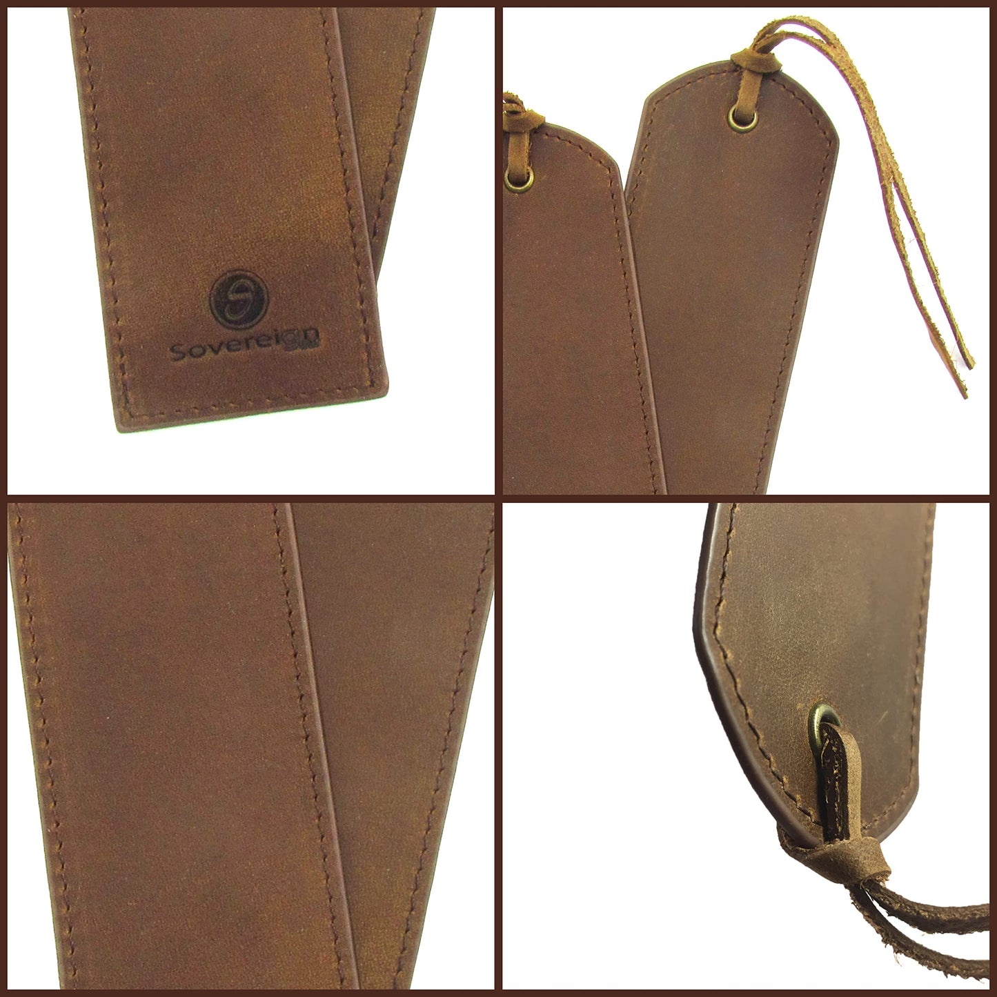 Leather Bookmarks for Men and Women | Quality Brown Mens Bookmark | 2 Smooth Handmade Leather Book Markers for Men Women Book Lovers Readers (7x2) Leather Gift | Sovereign-Gear