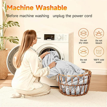 Heated Blanket Electric Throw Blanket 50"x60" Fast Heating Electric Blanket with 5 Heat Levels & 4 Hours Auto-Off Overheat Protection Cozy Soft Flannel Heated Throw Blanket