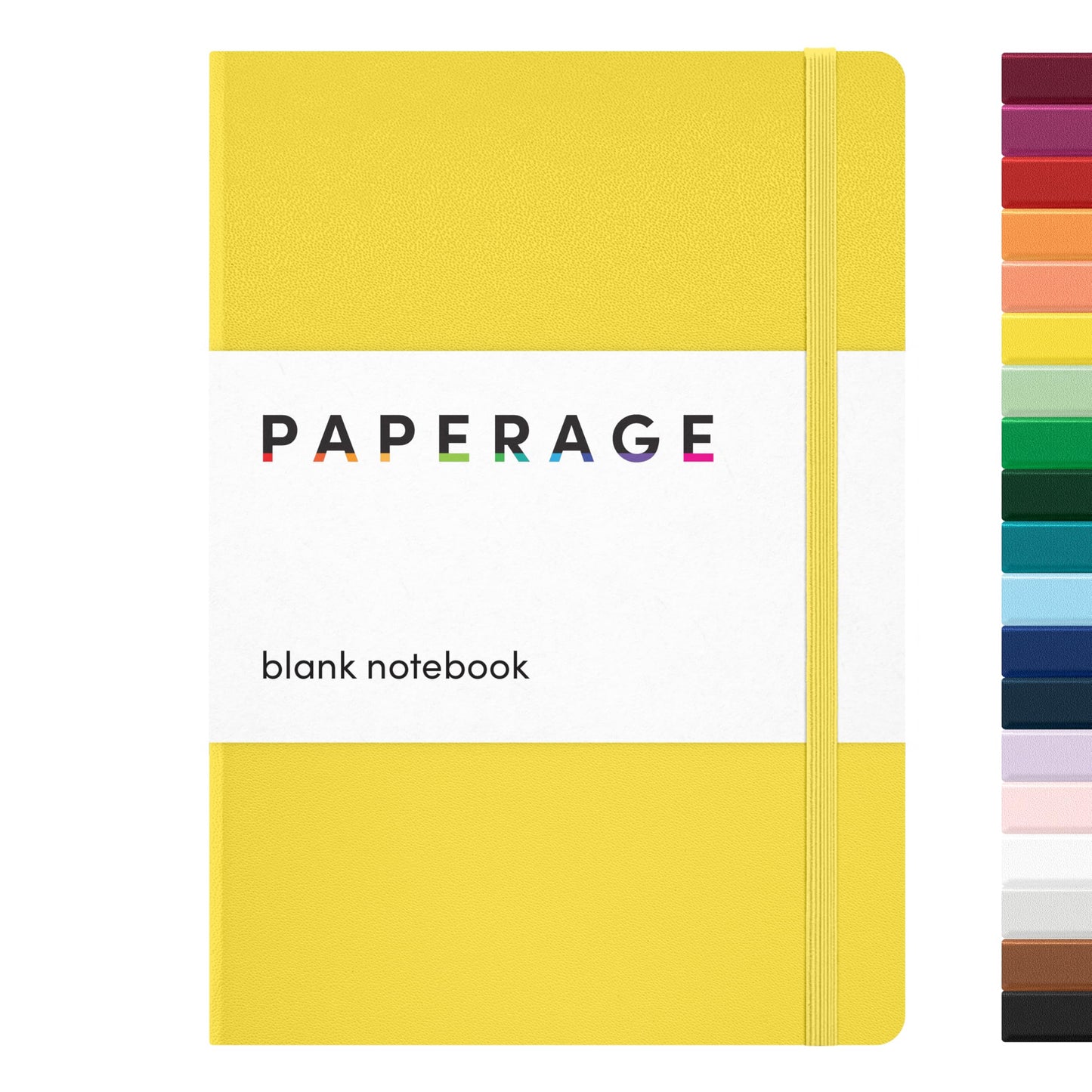 PAPERAGE Blank Journal Notebook, (Yellow), 160 Pages, Medium 5.6 in x 8 in - 100 GSM Thick Paper – Hardcover Journaling Notebook for Work, School, Note Taking or Sketching
