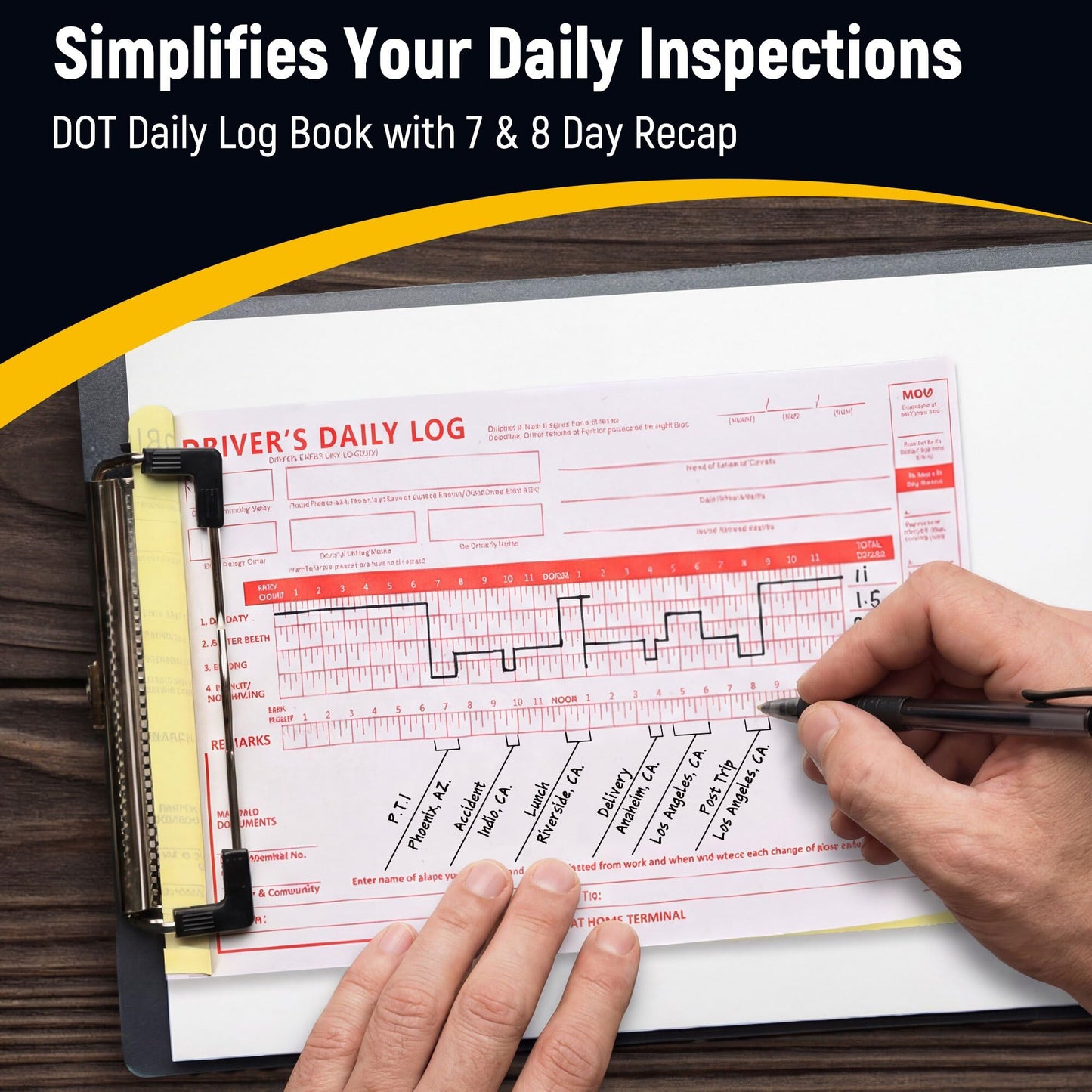 15 Pack Daily Log Books for Truck Drivers with 7 & 8 Day Recap, Driver Log Books with Grid Sample, 2-Ply Carbonless, 36 Sets of Forms per log book, 8.5" x 5.5" , Meet Requirements