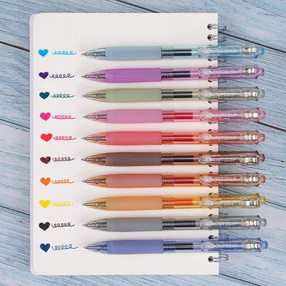 WRITECH Retractable Gel Pens Quick Dry Ink Pens 0.5mm Bullet Multicolor For Journaling, Drawing, Doodling, and Notetaking (Multicolor)