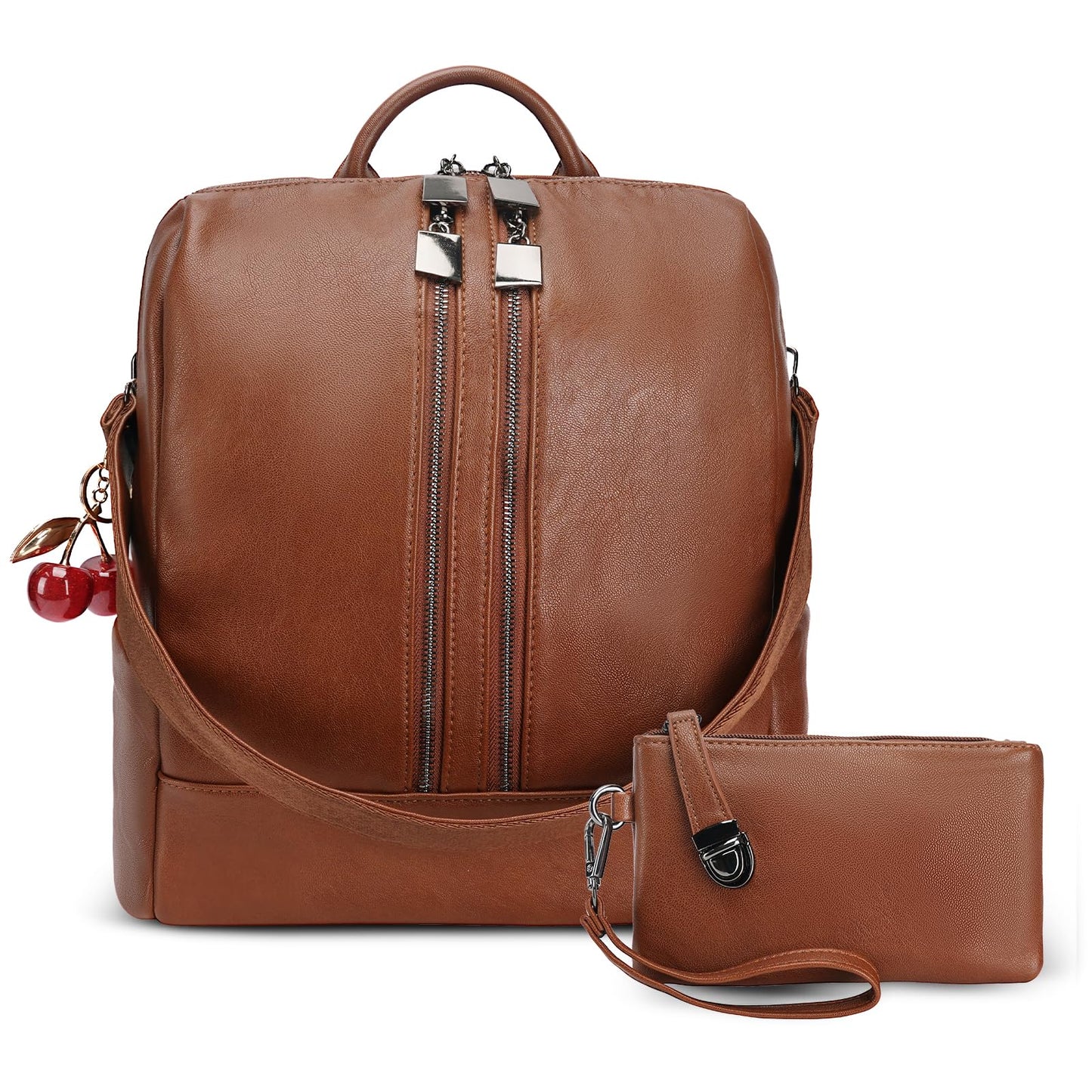 idoltimes Backpack Purse for Women, Back Pack Leather Handbags,Fashion Purses Everyday Shoulder Bag with Wallet