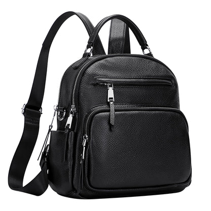 ALTOSY Genuine Leather Backpack for Women Small Convertible Backpack Purse Ladies Shoulder Bag 4 in 1 to Carry
