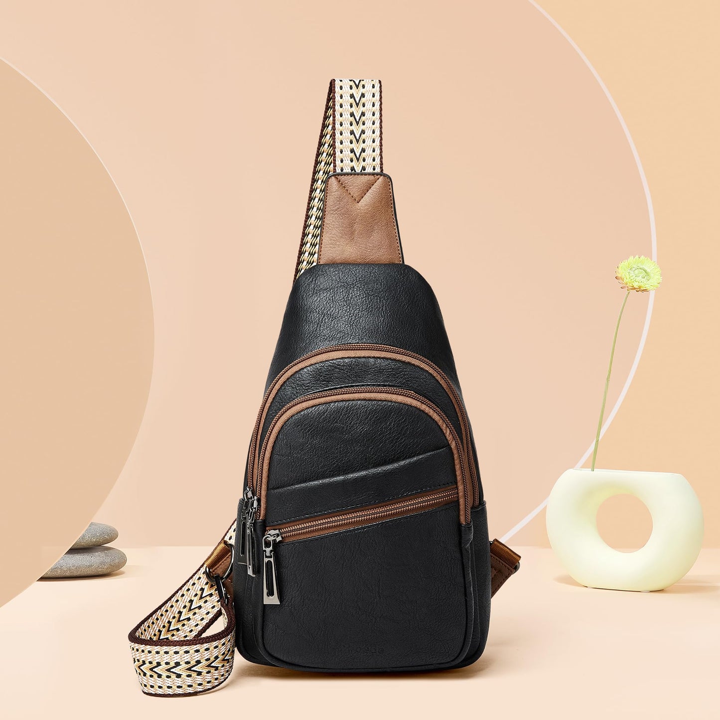 Mroede Sling Bag Crossbody Bags for Women Small Cross Body Bag Fanny Packs Chest Sling Purse for Daily Travel Leisure Sport
