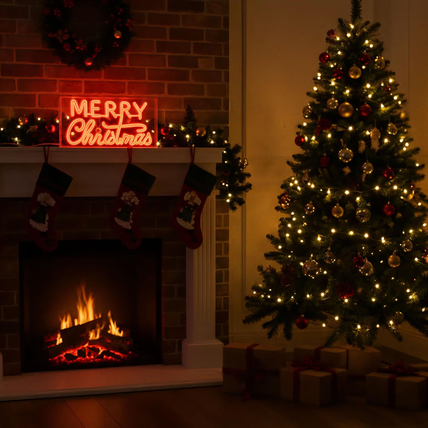 Merry Christmas Desk Lightbox,Acrylic Adjustable Brightness Neon Signs,Neon Lights for with USB Powered for Bedroom Xmas Eve Pub Club New Year Decor(Red)
