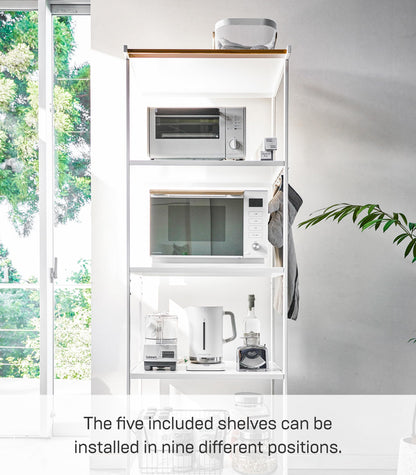 Yamazaki Home Kitchen Appliance 3 tier Storage Rack-Standing Organizer Shelves, One Size, Black