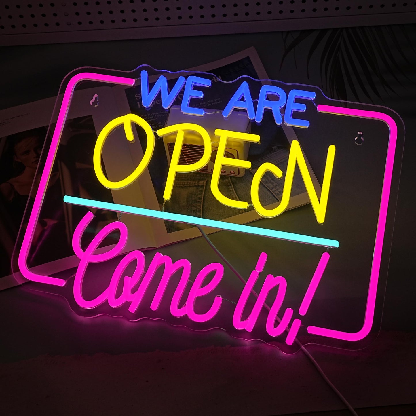 LISIGNVE We Are Open Neon Sign LED Open Sign Come In for Business Store Front Dimmable Open Welcome Neon Light for Cafe Bar Restaurant Window Decor