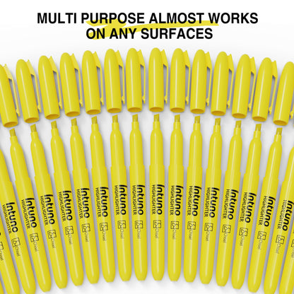 INTUNO Yellow Highlighters, 120 Count, Chisel tip, Suitable for Office Supplies, School Supplies, and Home Office Essentials