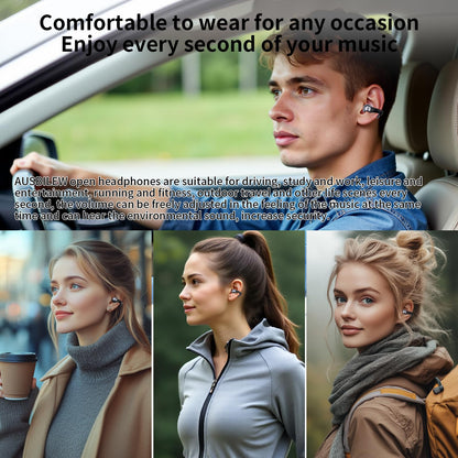 Ausbilew Headphones Wireless Earbuds IPX6 Waterproof Ear Buds,Touch Control Bone Conduction Headphones air Conduction Stereo with 11mm Driver 42 Hours Playback time,for Fitness/Sports/Home
