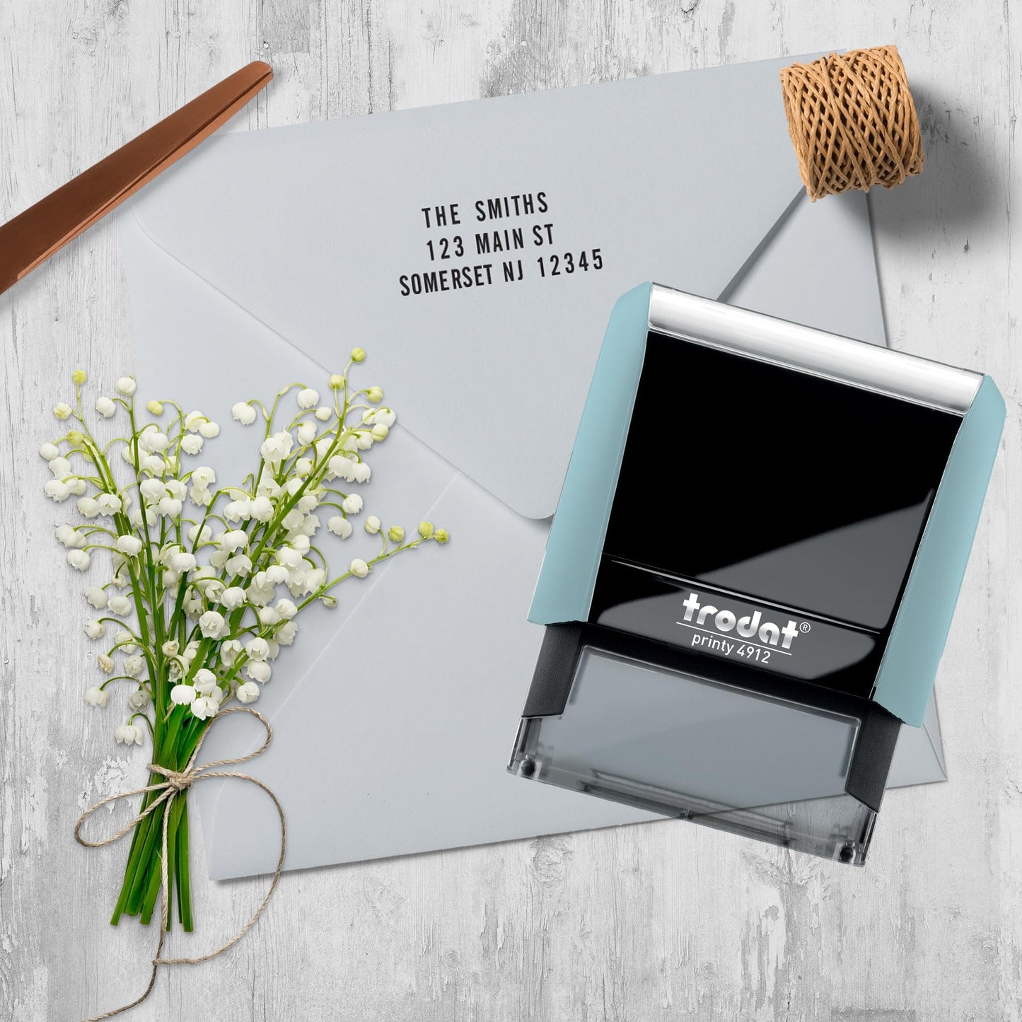 Trodat Printy 4912 Self Inking Do it Yourself (DIY) 4 line Personalized Custom Message or Address Stamp kit with Black Ink, Impression Size: 3/4” x 1-7/8” inch (Blue)