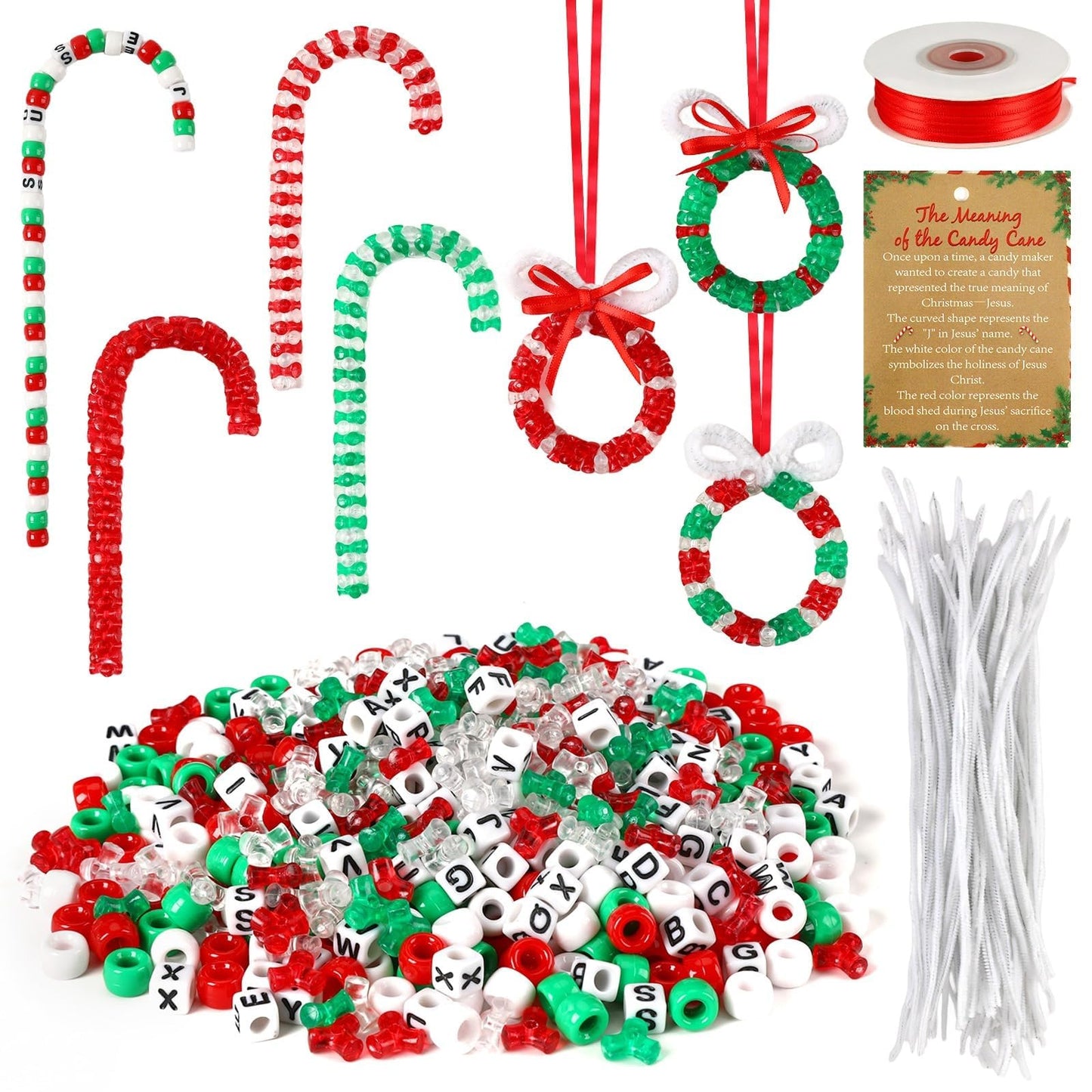 DTOFOOT 1625 Pcs Christmas Meaning of The Candy Cane Craft Kit