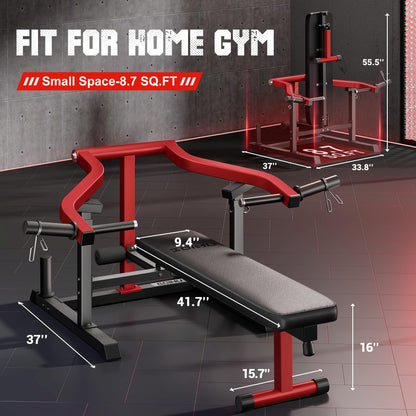 Chest Press Machine, GOIMU Z1-PRO Weight Bench Press Machine with Independent Arms, Adjustable Flat Incline Bench Press for Chest, AB Workout Home Gym Equipment (Red Bench Only)