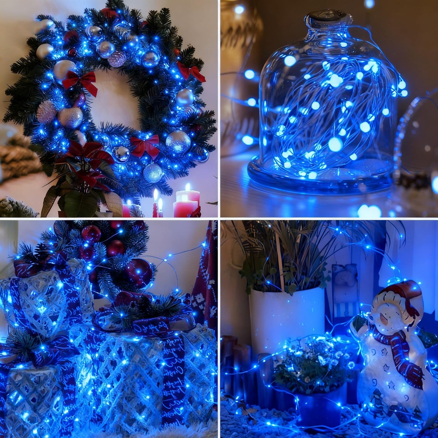 Fairdeer 12 Pack Fairy Lights Battery Operated - 7ft 20 Led Twinkle Lights 3 Modes, Bulk Mini String Lights Waterproof for Mason Jars Vases DIY Party Wedding Decoration Christmas -Blue