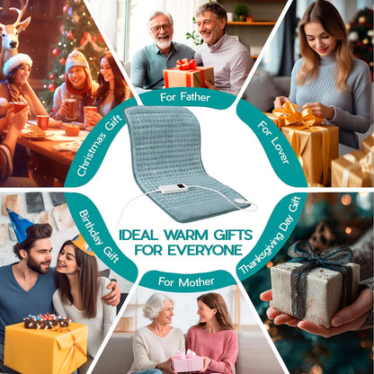 Large Heating Pad for Back Pain Relief, Electric Heating Pad for Neck and Shoulders, Auto Shut Off, Fast Heat, Christmas Gifts for Women Men, Birthday Gifts for Mom Dad (17'' x 33)