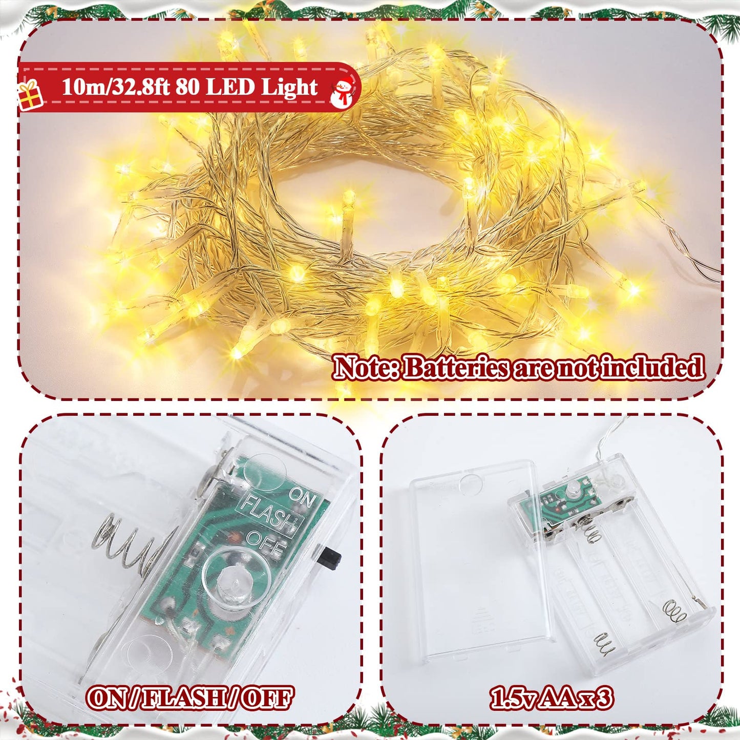 Jetec 60 Pieces Artificial Sunflower Heads with 80 LEDs String Light and Bow, Christmas Sunflower Tree Decoration Kit Yellow Artificial Floral Ornaments for Christmas Tree Home Fireplace Party Decor