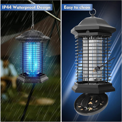 AMUFER Bug Zapper for Outdoor Indoor, Electric Mosquito Zapper Waterproof with 18W Power & 4400V Instant Grid, Insect Control Efficiency Increased 100%, Coverage of 1/2 Acre, for Patio, Backyard, Home