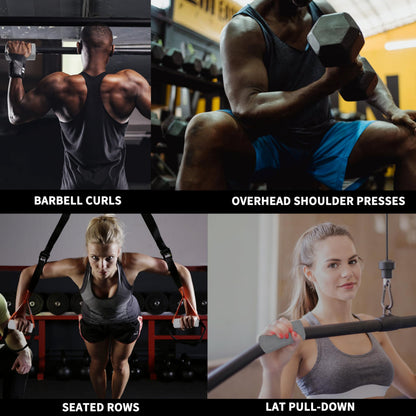 Hikeen Thick Bar Dumbbell Grips,Non Slip Hard Rubber Barbell Grips,Grips for Weight Lifting, Muscle Building-2.25" Outer Diameter